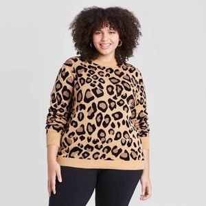 Ava & Viv Leopard Print Sweater